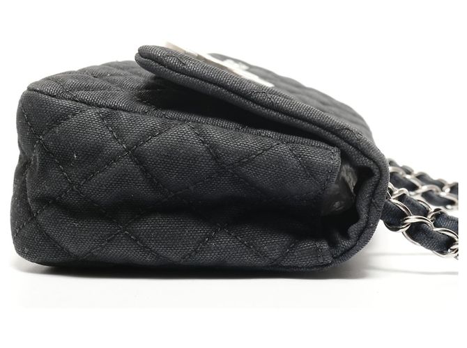 Borsa a spalla in tela matelassé Chanel Nero - vista 4