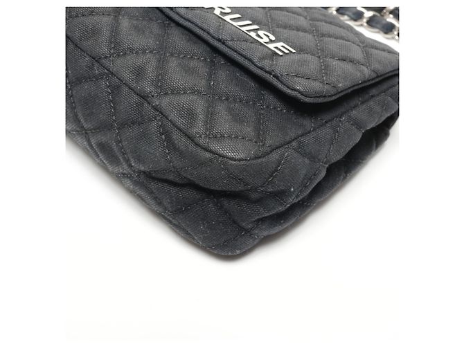 Borsa a spalla in tela matelassé Chanel Nero - vista 6