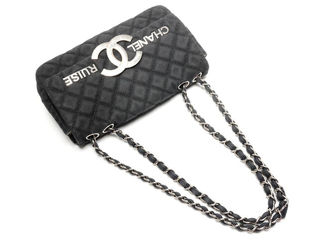 Borsa a spalla in tela matelassé Chanel Nero - vista 8
