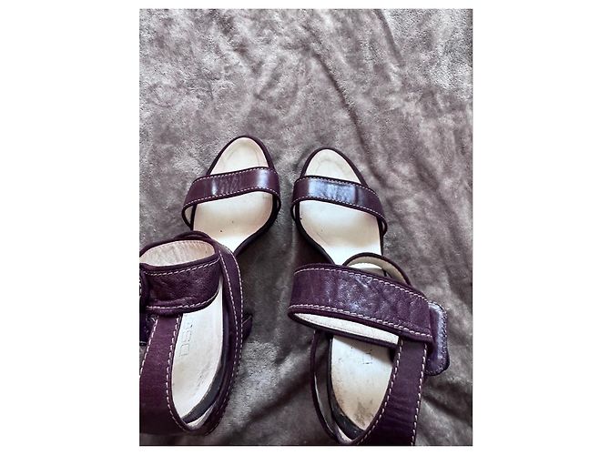 Tacchi a piattaforma in pelle viola con cinturini Dsquared2 Porpora - vista 5