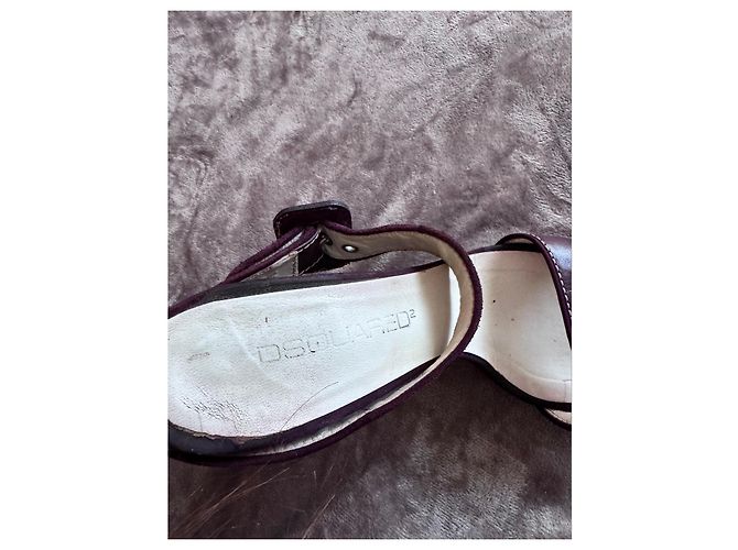 Tacchi a piattaforma in pelle viola con cinturini Dsquared2 Porpora - vista 6