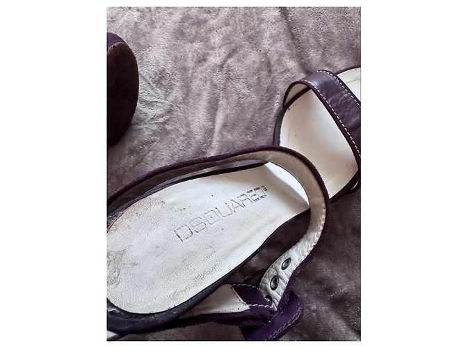 Tacchi a piattaforma in pelle viola con cinturini Dsquared2 Porpora - vista 7