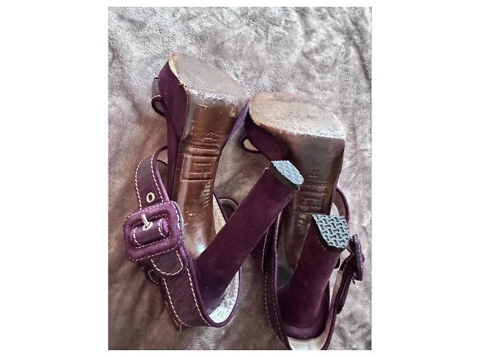 Tacchi a piattaforma in pelle viola con cinturini Dsquared2 Porpora - vista 8