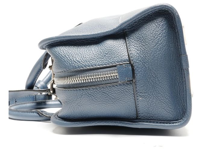 Borsa a Spalla Loewe Amazona Anagram in Pelle Blu - vista 3