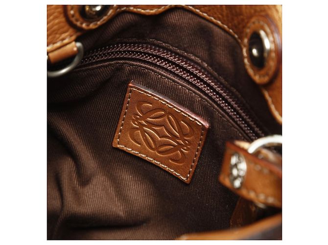 Loewe Gold Leder 2-Wege Tote Tasche Golden - Ansicht 10
