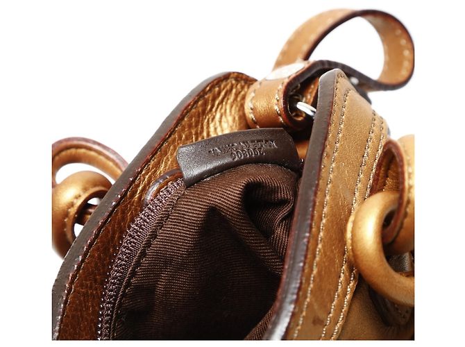 Loewe Gold Leder 2-Wege Tote Tasche Golden - Ansicht 11