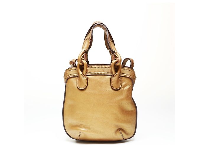 Loewe Gold Leder 2-Wege Tote Tasche Golden - Ansicht 2