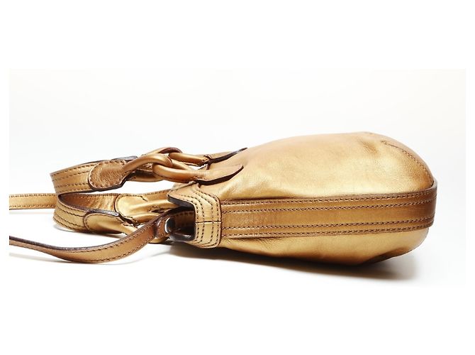 Loewe Gold Leder 2-Wege Tote Tasche Golden - Ansicht 3