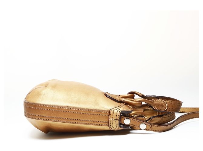 Loewe Gold Leder 2-Wege Tote Tasche Golden - Ansicht 4