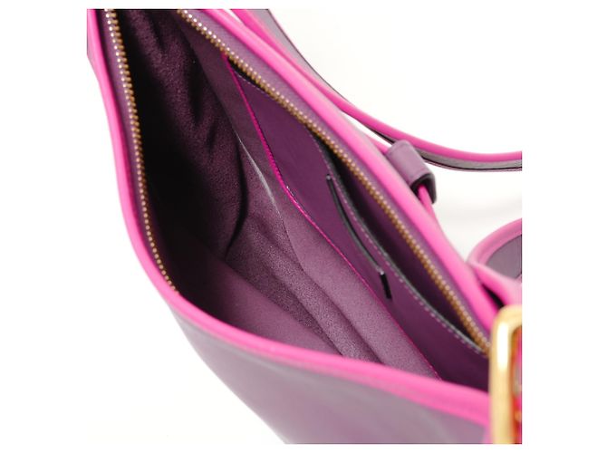 Borsa a Spalla in Pelle Anagram Loewe Porpora - vista 10