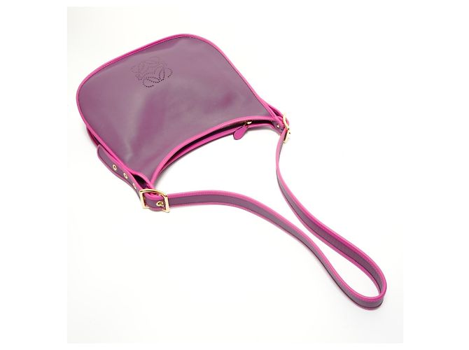 Borsa a Spalla in Pelle Anagram Loewe Porpora - vista 8