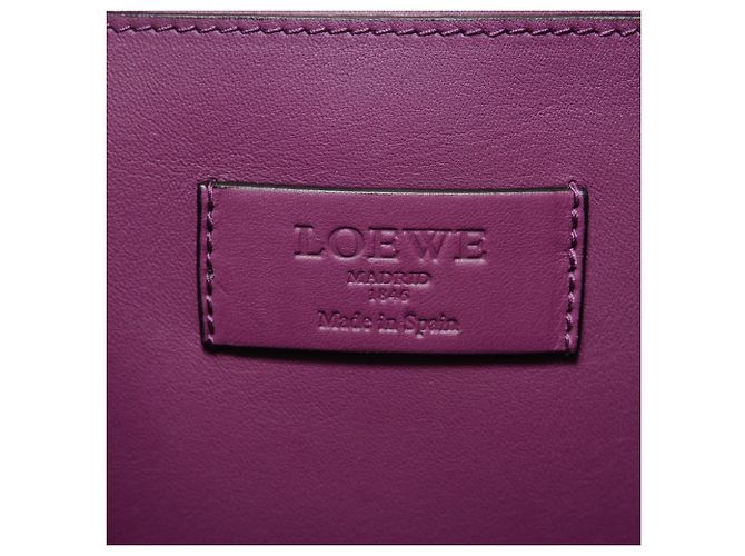 Borsa a Spalla in Pelle Anagram Loewe Porpora - vista 9