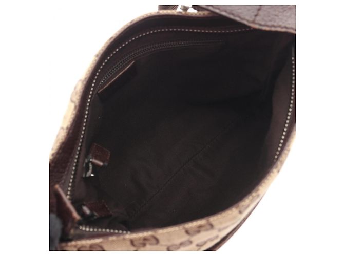 Borsa a Spalla Gucci GG in Tela Marrone Beige - vista 3