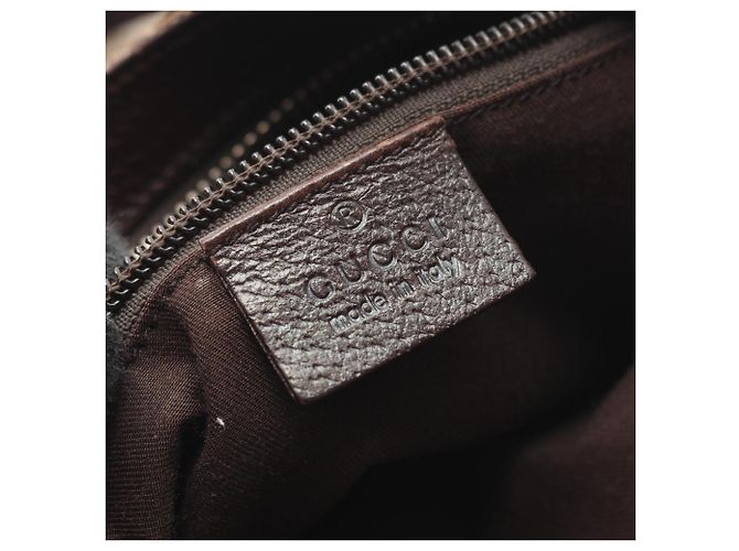 Borsa a Spalla Gucci GG in Tela Marrone Beige - vista 4