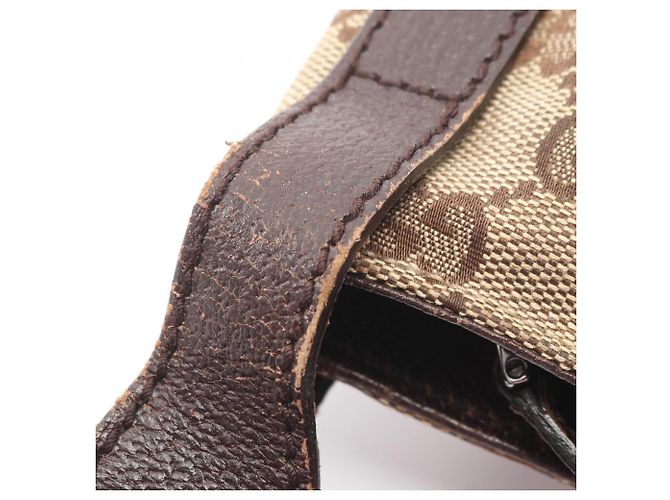 Borsa a Spalla Gucci GG in Tela Marrone Beige - vista 5