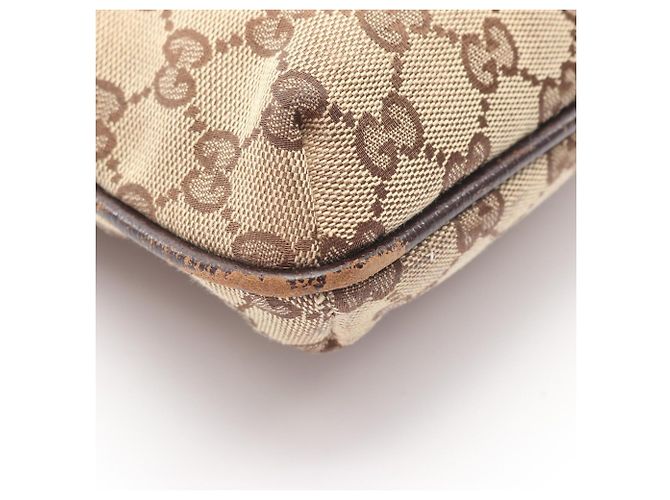 Borsa a Spalla Gucci GG in Tela Marrone Beige - vista 7