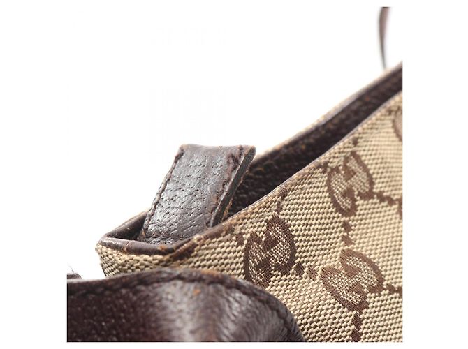 Borsa a Spalla Gucci GG in Tela Marrone Beige - vista 8