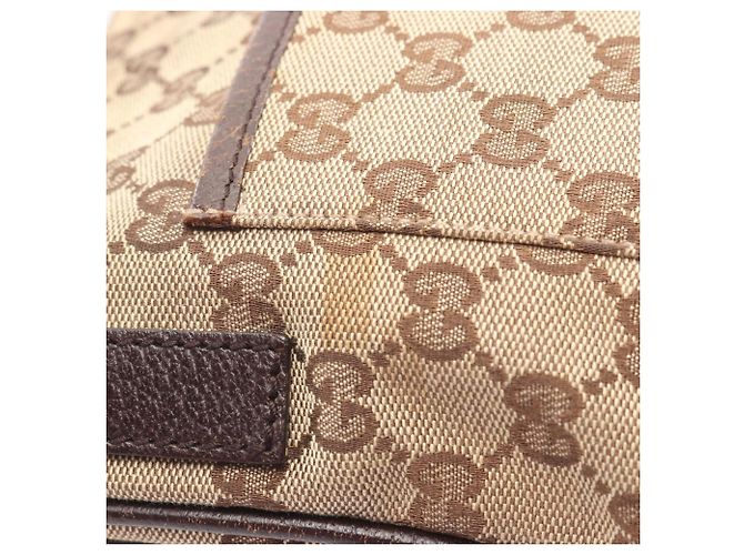 Borsa a Spalla Gucci GG in Tela Marrone Beige - vista 9