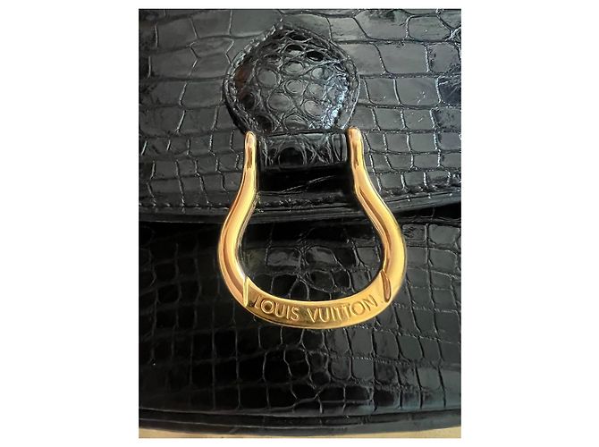 Borsa Louis Vuitton in pelle di coccodrillo nera Nero - vista 2