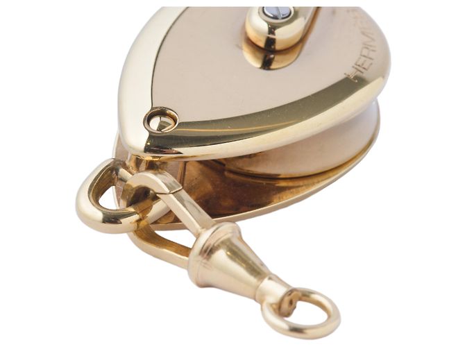 Collana Pendente Orologio Segreto Hermès D'oro - vista 3