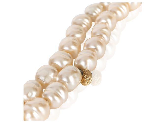 Collana in perle barocche finte vintage 1981 placcata in oro Chanel - vista 2