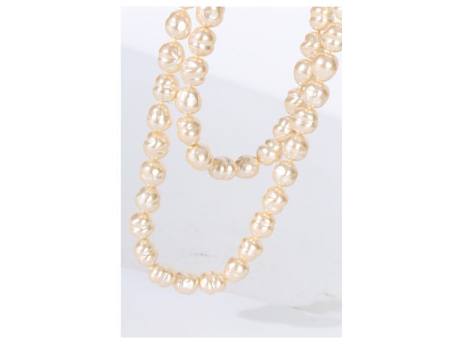 Collana in perle barocche finte vintage 1981 placcata in oro Chanel - vista 4