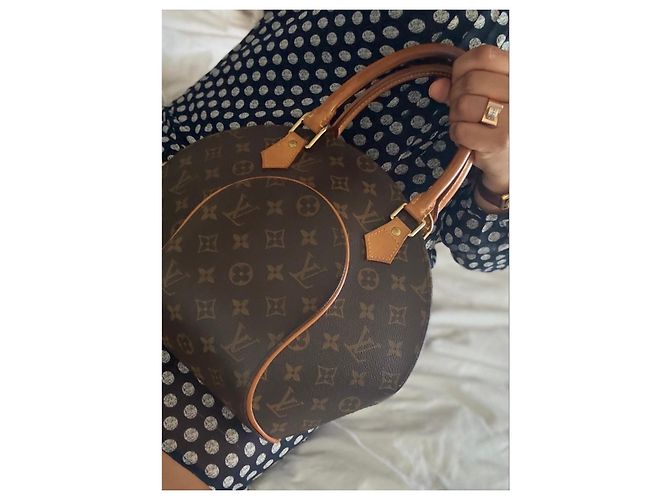 Borsa Louis Vuitton Ellipse in tela Monogram Marrone - vista 6
