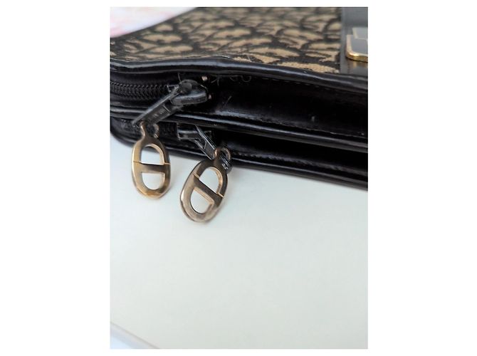 Borsa Dior Oblique in tela e pelle nera beige Nero - vista 11