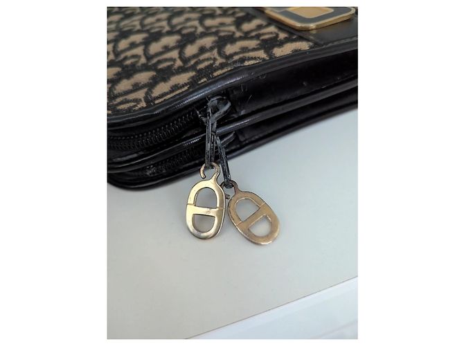 Borsa Dior Oblique in tela e pelle nera beige Nero - vista 12
