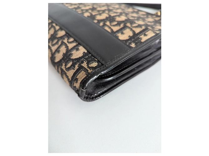 Borsa Dior Oblique in tela e pelle nera beige Nero - vista 4