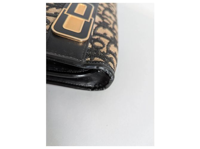 Borsa Dior Oblique in tela e pelle nera beige Nero - vista 5