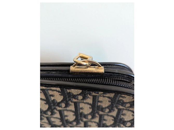 Borsa Dior Oblique in tela e pelle nera beige Nero - vista 6