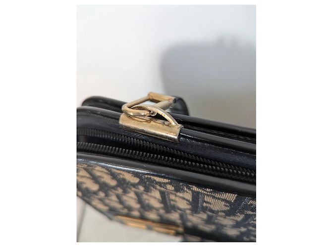 Borsa Dior Oblique in tela e pelle nera beige Nero - vista 7