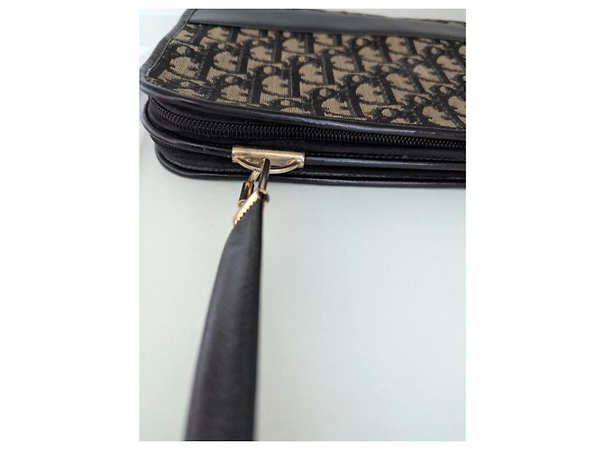 Borsa Dior Oblique in tela e pelle nera beige Nero - vista 9