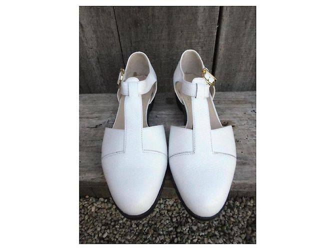 Sandali Salvatore Ferragamo Gancini in pelle bianca Bianco - vista 3