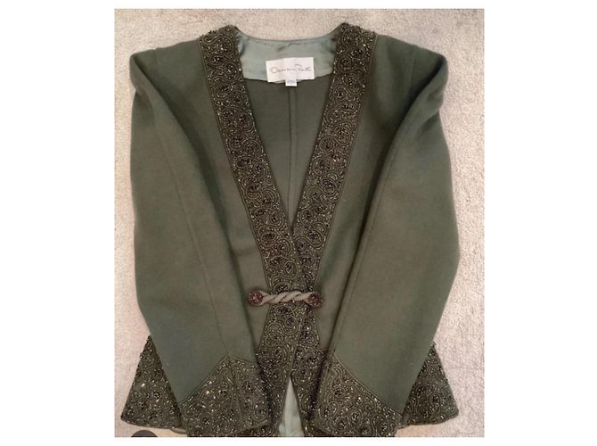 Giacca Oscar de la Renta decorata con perle Verde - vista 2