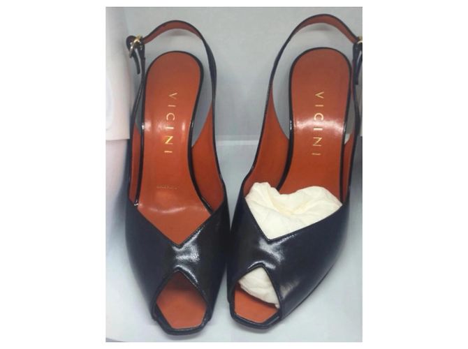 Schwarze Leder-High-Heels VICINI - Ansicht 2