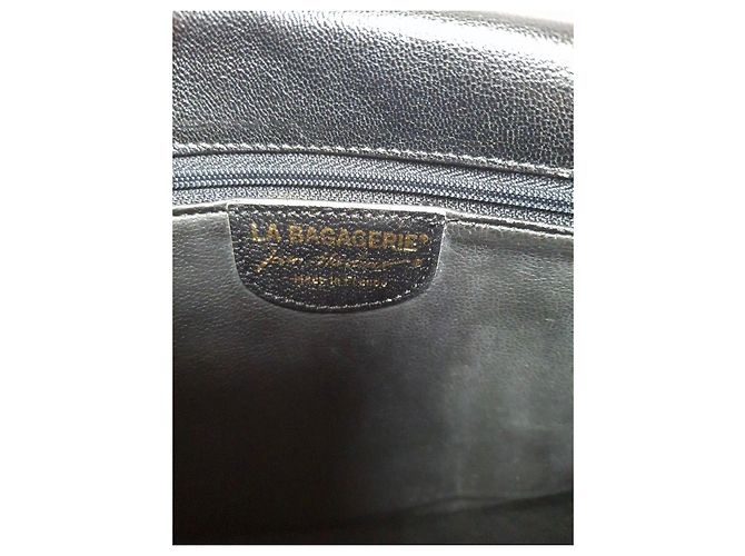 Borsa a spalla in pelle nera La Bagagerie Jean Marlaix - vista 11