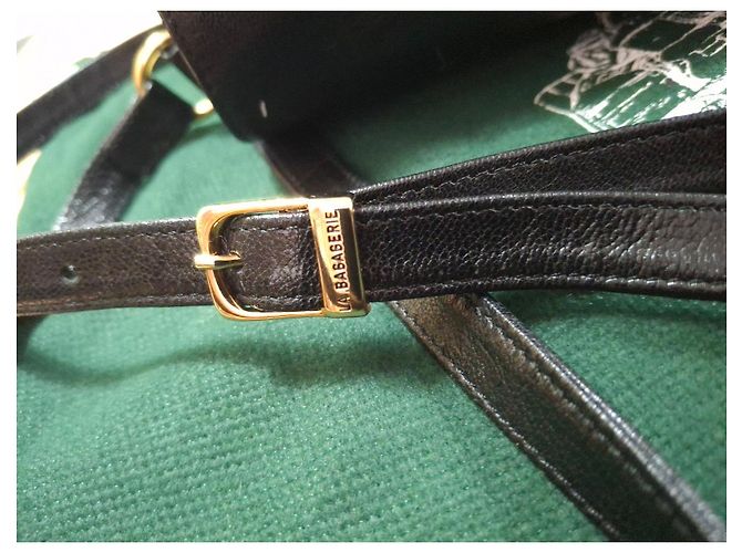 Borsa a spalla in pelle nera La Bagagerie Jean Marlaix - vista 6