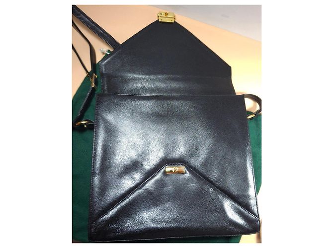 Borsa a spalla in pelle nera La Bagagerie Jean Marlaix - vista 8