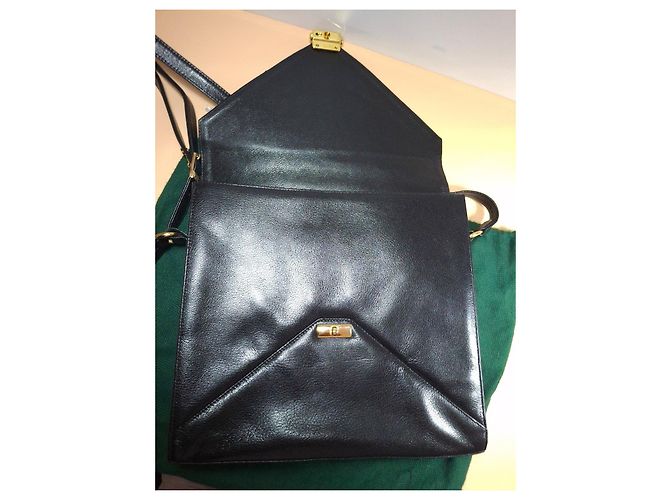 Borsa a spalla in pelle nera La Bagagerie Jean Marlaix - vista 9
