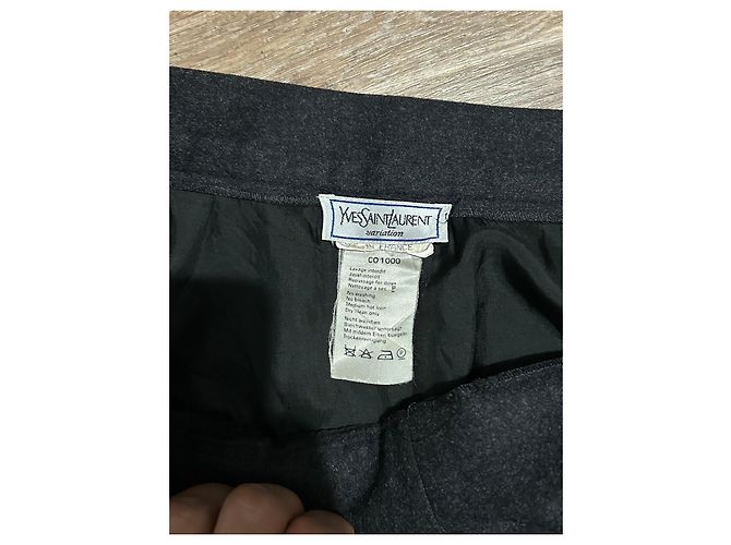 falda lápiz negra YVES SAINT LAURENT Negro - vista 3