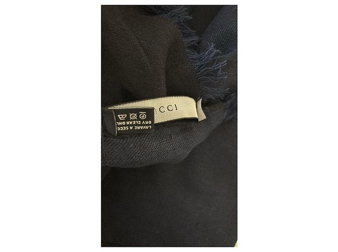 Sciarpa Gucci in lana blu Blu scuro - vista 2