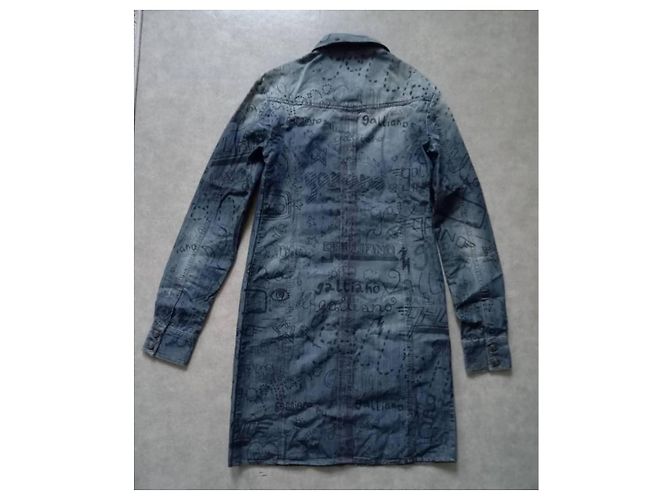 Mini abito in denim blu John Galliano Blu chiaro - vista 2
