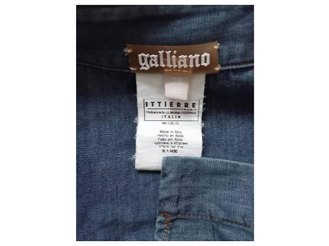 Mini abito in denim blu John Galliano Blu chiaro - vista 7