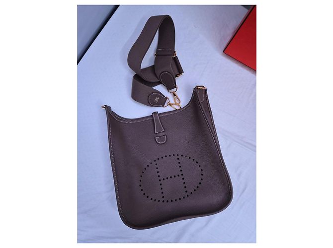 Borsa Hermès Evelyne III PM Taupe - vista 12