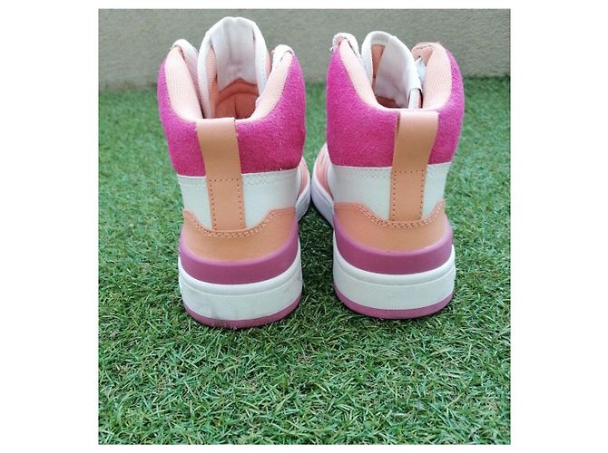 Sneakers alte Lacoste rosa e bianche Bianco Marrone chiaro - vista 3