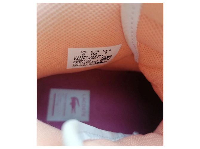 Sneakers alte Lacoste rosa e bianche Bianco Marrone chiaro - vista 4