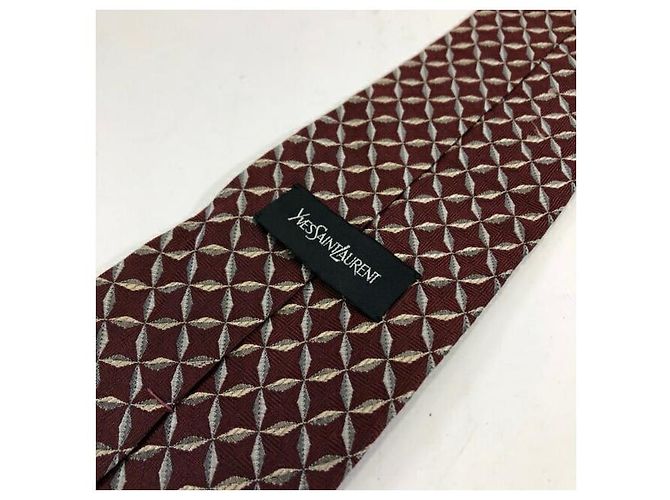 Cravatta in seta Yves Saint Laurent Marrone - vista 4