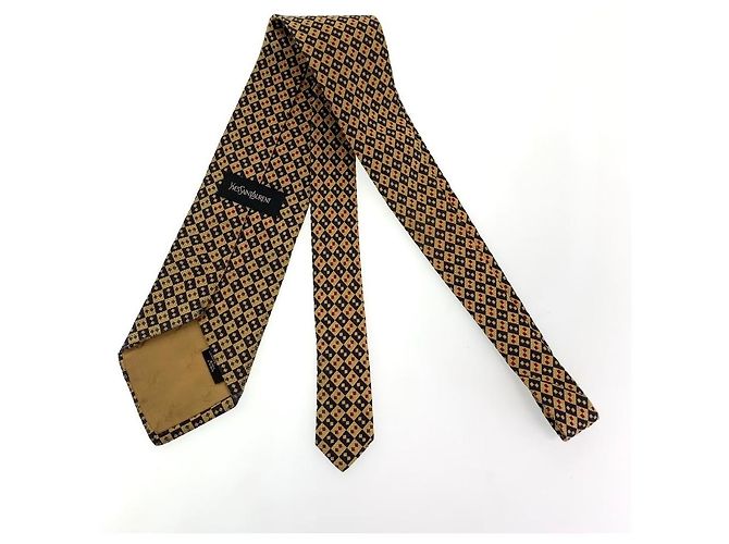 Cravatta in seta Yves Saint Laurent Giallo - vista 3